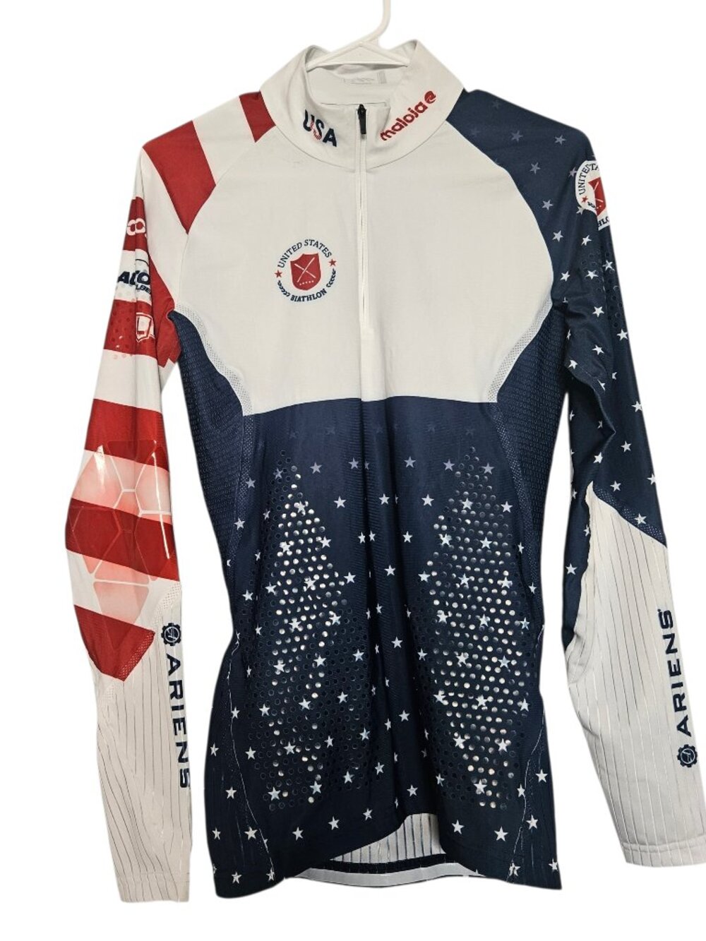 MALOJA Team USA Biathlon Cross Country Ski Race Shirt Jersey Medium Performance